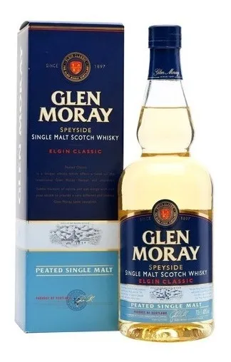 WHISKY SCOTCH SINGLE MALT GLEN MORAY CLASSIC PEATED X 700