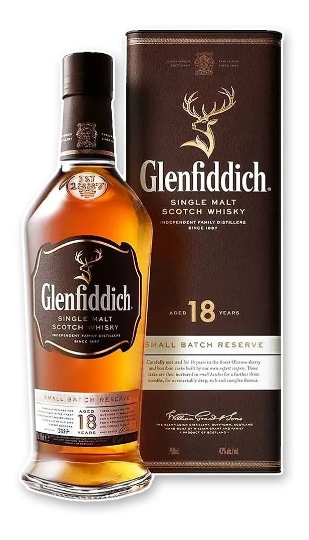 WHISKY SCOTCH SINGLE MALT GLENFIDDICH 18 AÑOS X 750 CC