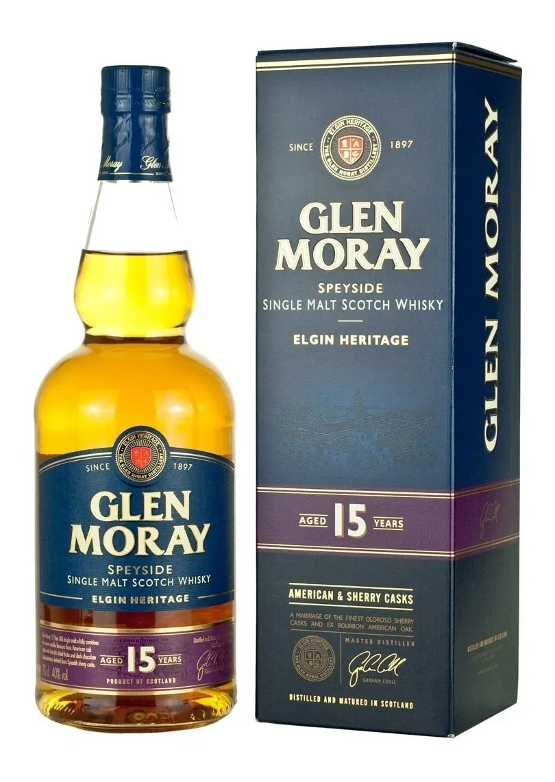 WHISKY SCOTCH SINGLE MALT GLEN MORAY HERITAGE 15 AÑOS 