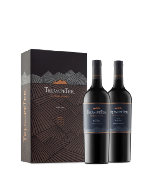 ESTUCHE TRUMPETER MALBEC X 2 X 750 CC