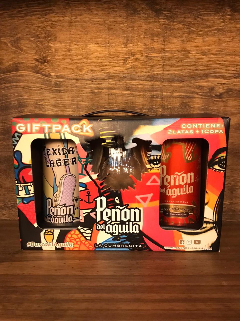 PEÑON DEL AGUILA GIFT PACK CON COPA + 2 LATAS