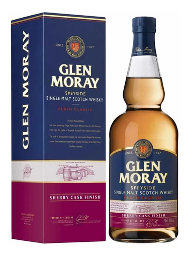 WHISKY SCOTCH SINGLE MALT GLEN MORAY CLASSIC SHERRY X 700 CC