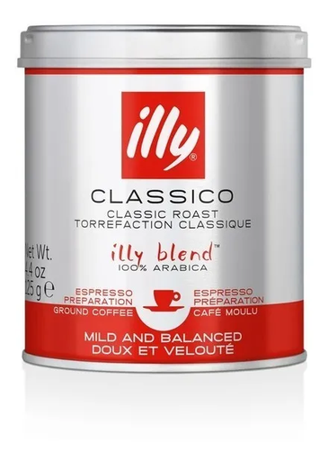 CAFE ILLY MACINATO 125 GR TOSTADURA MEDIA