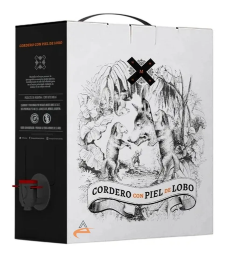 CORDERO CON PIEL DE LOBO BAG IN BOX MALBEC  X 3000 CC